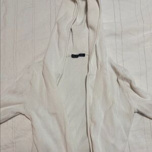 Brandy Melville Cream Hooded Cardigan